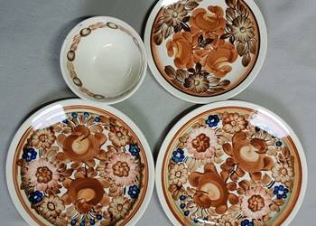 Porcelana fajans "Koło"  talerze, miseczka