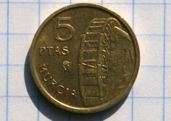 5 PTAS ( 5 PESET ) 1999 ROK - HISZPANIA ( MURCIA )