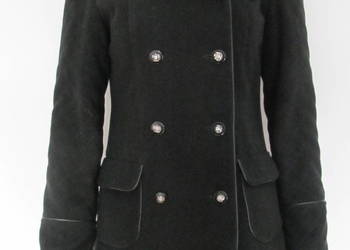 płaszczyk marynarka czarny 31-32 79-81 cm guziki z herbem