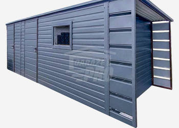 Schowek - Domek Ogrodowy 5x2m Wiata 0,5m 2x Drzwi Okno dach spad GP437