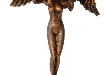 Piękna żeliwna figura rzeźba kobieta z skrzydłami