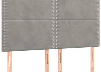 Zagłówek do łóżka z LED jasnoszary 144x5x118/128 cm aksamit WM-3122332
