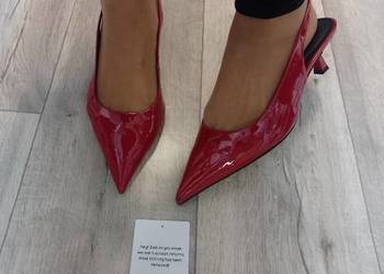 (41) ASOS Design/ Czerwone czółenka  z odkrytą piętą z Londynu, NOWE