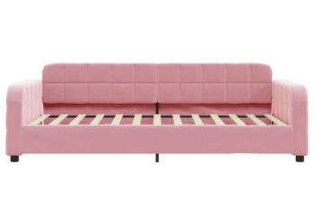 Sofa rozsuwana z szufladami różowa aksamit 90x200 cm WM-3196980