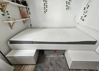 Rama łóżka 90x200 Ikea + wkład/stelaż pod materac