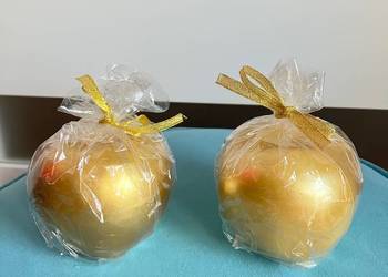 Nowe dwie świeczki złote jabłko świeca