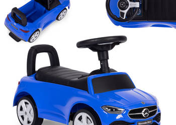 Jeździk autko Mercedes C CLASS interaktywna kierownica dźwięki niebieski