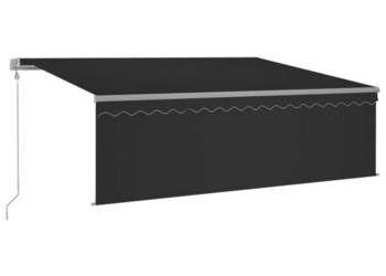 Automatycznie zwijana markiza z zasłoną 4x3 m antracytowa WM-3069429