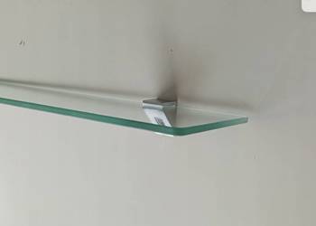 Półka szklana przezroczysta 60 × 15 cm z uchwytami elegancka półka ścienna