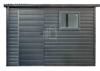 Schowek - domek ogrodowy 3,5x1,2m - 2x drzwi - okno - dach  rynna ID1049