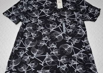 Koszulka, krótki rękaw, T-shirt, Reserved, XXL, czarna we wzory rowerów (Od