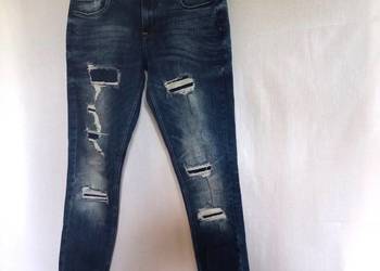 Spodnie damskie Jeans ciemny r. 38 Dziury NOWE