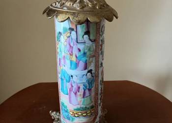 Lampa noga porcelana brąz Chiny