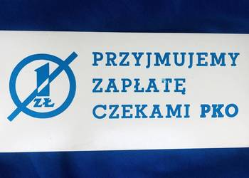 Przyjmujemy zapłatę czekami PKO tabliczka PRL