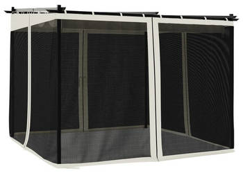 Altanka ze ścianami z siatki kremowa 3x3 m stal WM-4003908