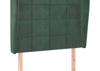 Zagłówek uszak ciemnozielony 83x23x118/128 cm aksamit WM-3117989