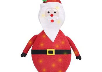 vidaXL Dekoracja świąteczna, Mikołaj z LED, luksusowa tkanina(SKU:328499)