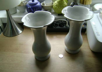 Starocie z PRL - Wazon Wolanin z Bolesławca = Zestaw 2 sztuki 24 cm UNIKATY