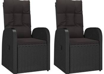 vidaXL Rozkładane krzesła z poduszkami, 2 szt., polirattan(SKU:46065)