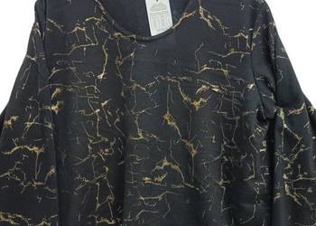 BLUZKA czarnozłoty MARMUR dzianina -Roz.48 biust 118cm