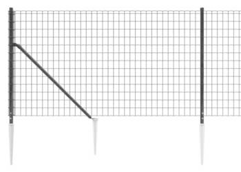 vidaXL Ogrodzenie z siatki, z kotwami, antracytowe(SKU:154249)