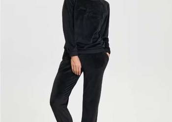 czarna piżama welurowa xs 34 sinsay