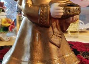 Duży złoty Anioł świąteczny figurka porcelana biskwitowa Duży złoty Anioł świąteczny figurka porcelana biskwitowa