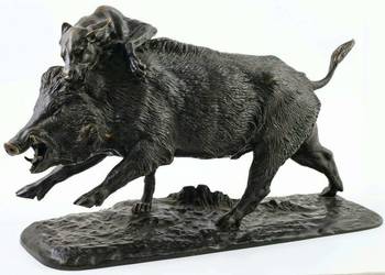 Figurka dzika z brązu  -prezent dla myśliwego Figurka dzika z brązu  -prezent dla myśliwego