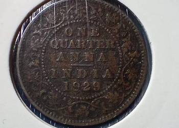 Stare monety 1/4 anny 1929 Indie Brytyjskie