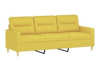 Sofa 3-osobowa jasnożółta 180 cm tapicerowana tkaniną