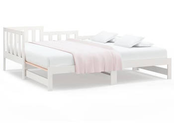 Łóżko rozsuwane białe 2x(80x200) cm lite drewno sosnowe WM-820737