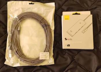 HUB USB Baseus aktywny + Kabel Oculus Quest Link 6M