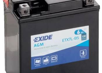 Akumulator motocyklowy 12V 6Ah 100A EXIDE ETX7L-BS YTX7L-BS