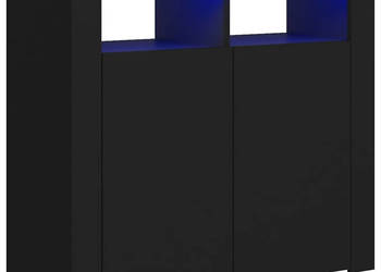 Szafka z oświetleniem LED czarna 80 x 35 x 75 cm WM-804329