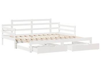 Sofa rozsuwana z szufladami bez materaca białe 80x200 cm WM-3302240