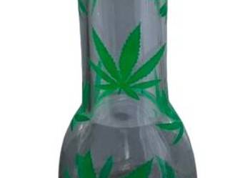 Fajka Wodna Akrylowa Transparentna z Zielonymi Motywami Ziołowymi