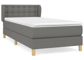 Łóżko kontynentalne z materacem ciemnoszara tkanina 80x200 cm WM-3127078