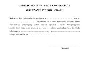 Oświadczenie do najmu okazjonalnego – Poznań (Akt notarialny)