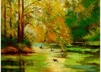 Magiczny  zakątek obraz olejny 40cm-40cm dostępny