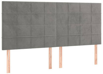 Zagłówki do łóżka 4 szt. jasnoszary 90x5x78/88 cm aksamit WM-3116392