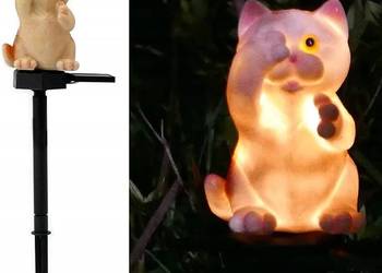 lampa solarna kot wbijana lampka ogrodowa led ogród ozdoba dekoracja