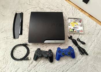 Sony PlayStation 3 Slim, PS3Slim, CECH-2504B, 320GB, 2 pady, okablowanie