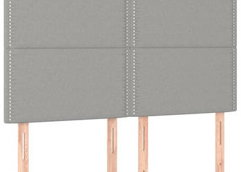 Zagłówek do łóżka z LED jasnoszary 144x5x118/128 cm tkanina WM-3122282