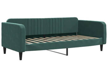 Sofa z funkcją spania ciemnozielona obita aksamitem 90x200cm WM-354088