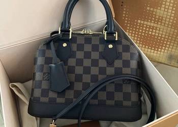 Torebka damska Alma BB Damier Ebene Louis Vuitton brązowa kratka