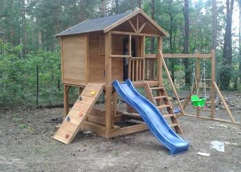 Domek ogrodowy dla dzieci plac zabaw zjeżdżalnia