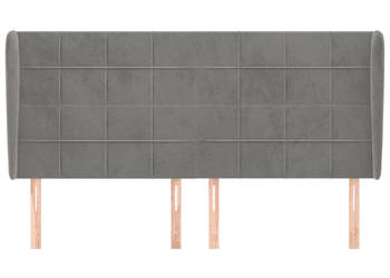 Zagłówek uszak jasnoszary 163x23x118/128 cm aksamit WM-3118010
