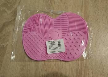 Mata silikonowa do czyszczenia pędzli, różowa