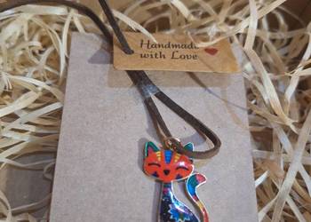 Naszyjnik stylowy;zawieszka malowana ręcznie