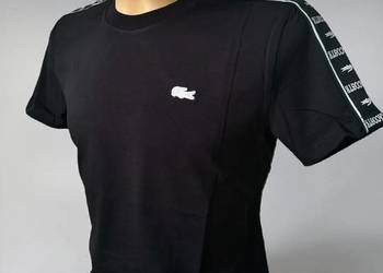 T-shirt bawełniany Lacoste, czarny M regular fit
